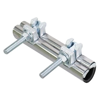 HIGHCRAFT 2-1/2 in. x 6 in. Long 2-Bolt IPS Pipe Repair Clamp, Stainless Steel