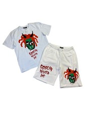 Roku studio mens 100 authentic T-shirt  Shorts 2p set White size large