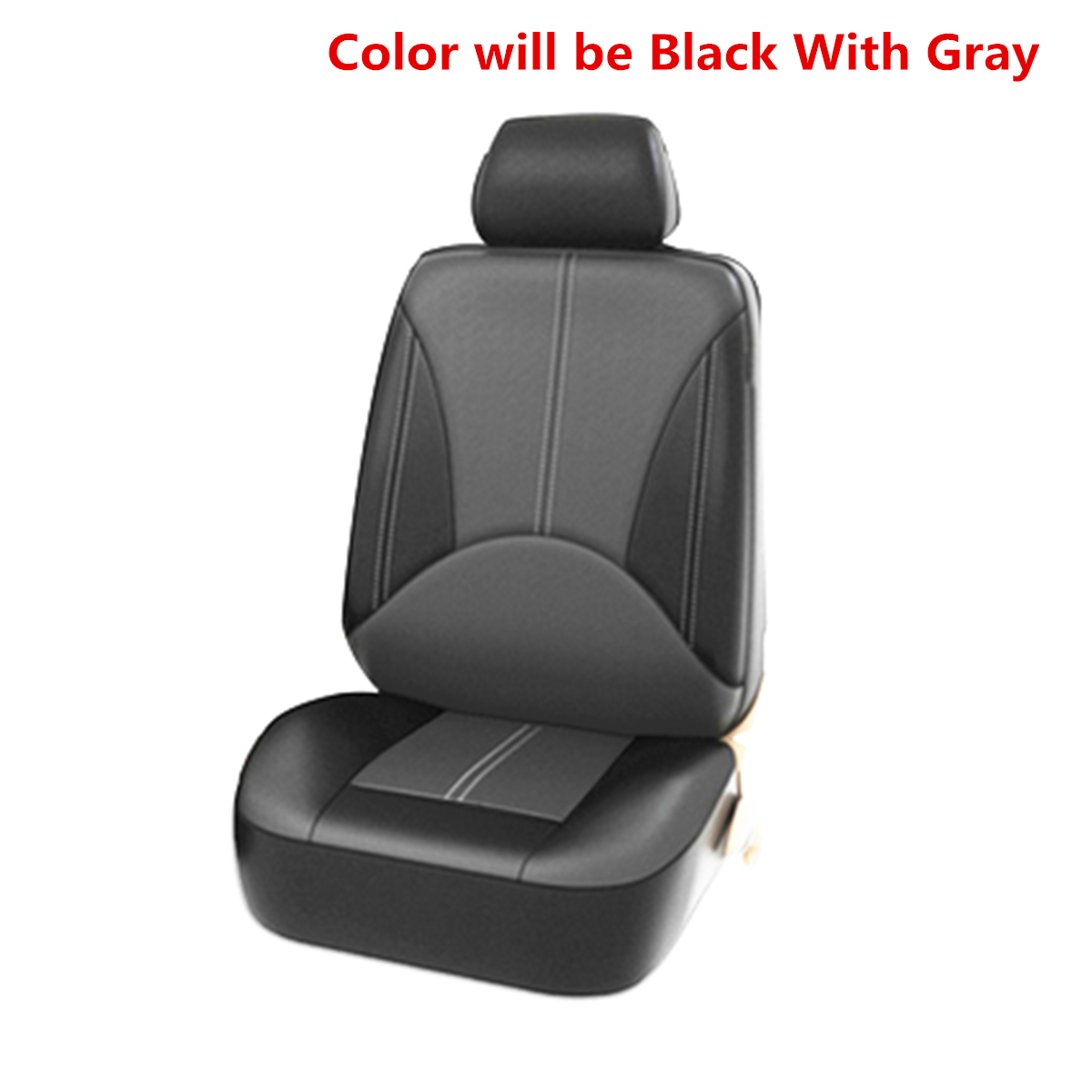 9Pcs/Set PU Leather Car Seat Protector Cover Black/Gray Interior