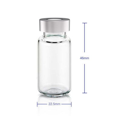 10mL Clear Glass Headspace Vials 20mm Aluminum Crimp-Top Caps Lab&GC Autosampler