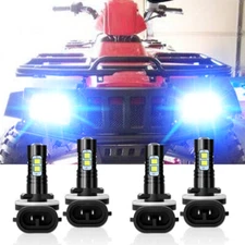 4x For ARCTIC CAT 400 500 650 700 Headlight HIgh/Low Beam LED Light Bulbs 8000k