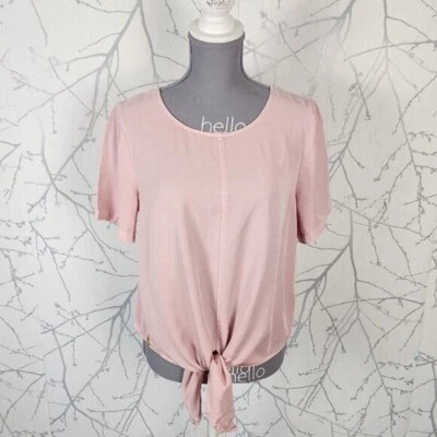 Ten Tree Boxy-Top Blush Pink 100 % Tencel vorne zum Binden Knopfleiste hinten | Damen S - Bild 1 von 4