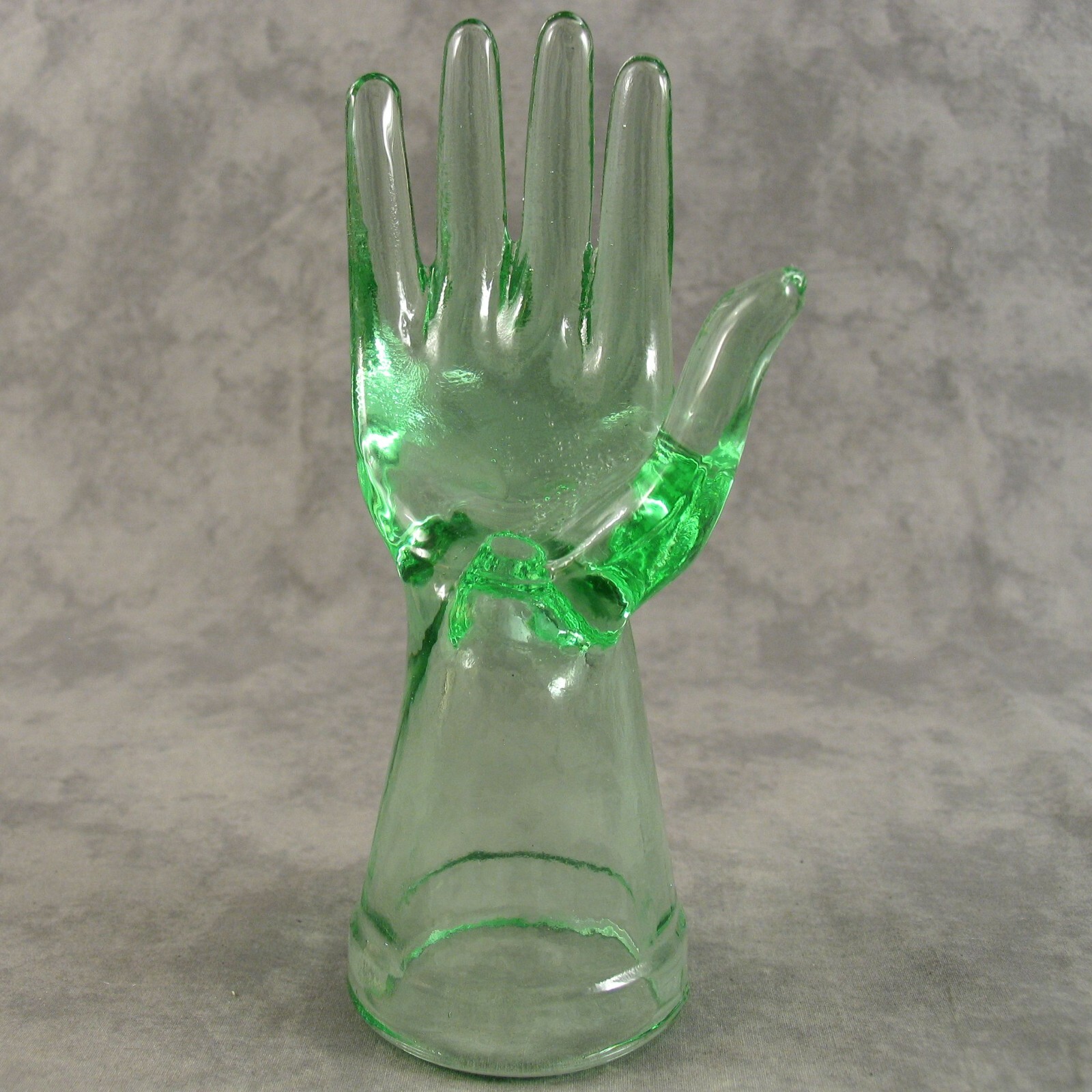 Vintage LIME GREEN Glass RING JEWELRY DISPLAY HAND Accessories Mannequin EUC