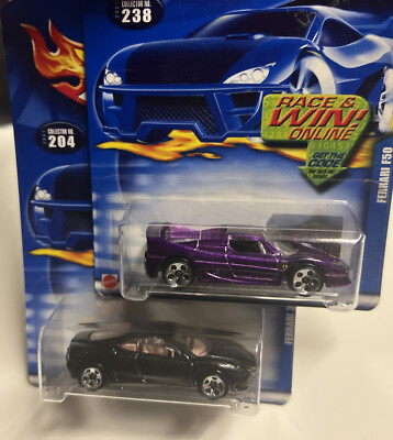 2 2001 Hot Wheels FERI. #204 Ferrari 360 Modena -blk & #238