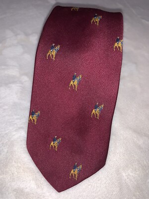 Benchmark Men's Necktie Tie Red Golf Themed Made In The USA 57 x3 