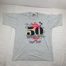 Vintage Reeves Block Company 50th T Shirt Adult Large Gray Made in USA 90s 1996