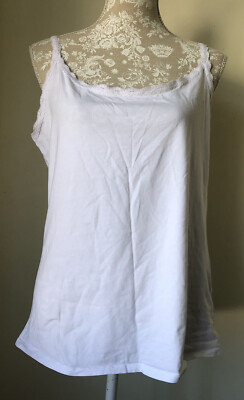 M&S White Lace Trim Vest UK 20