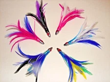 2 Tuna Feathers Dorado,Mahi,Dolphin,Wahoo Trolling Big Game FISHING LURE Lot