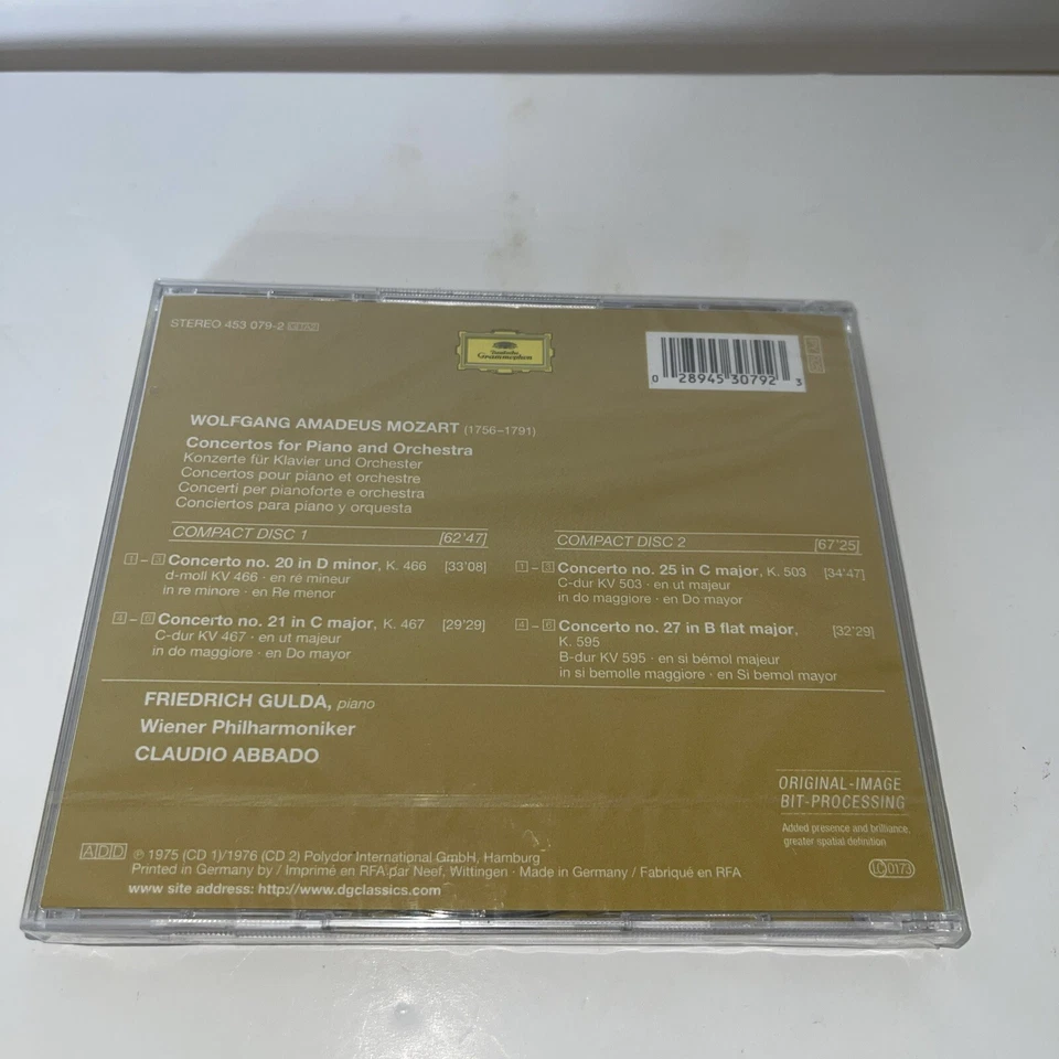 Mozart - Great Piano Concertos 20 21 25 & 27 2 X CD Album New & Factory Sealed - Image 2 of 2