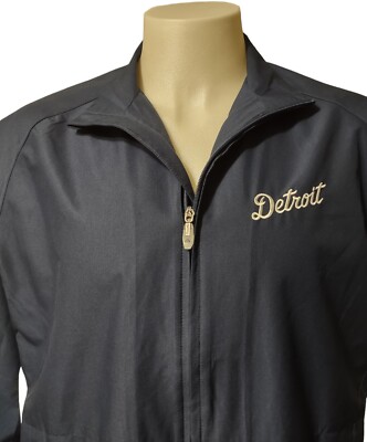 Majestic Detroit Tigers Jacket Mens Large Blue Authentic MLB Full