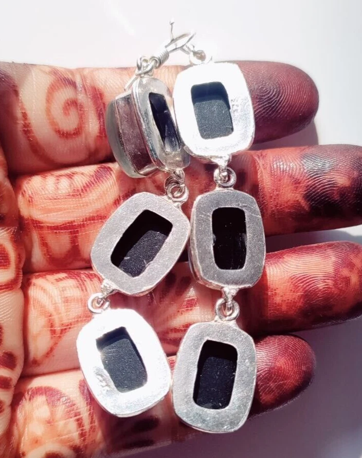 Triplets Opal Australian Gemstone 925 Sterling Silver Handmade Jewelry Earrings - Image 4 of 4