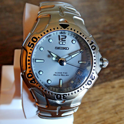 Seiko Kinetic 5J22-OA60 Auto Relay Diver Date Stainless Steel