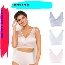 Rhonda Shear 3-pack Pin Up Smooth Bra with Removable Pads in Pastel 650-168 , M