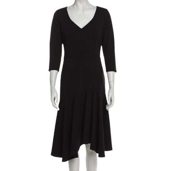 halston heritage midi dress Halston Heritage Casual Midi Dress Mock Sleeveless Gray Solid Dresses
