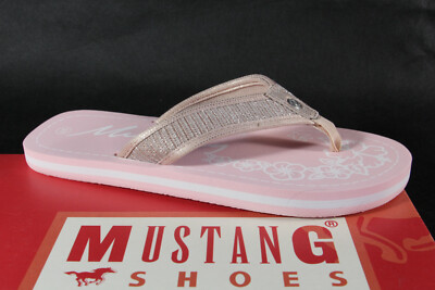 Mustang Mädchen Zehenstegpantoletten Zehentrenner Pantoletten rosa