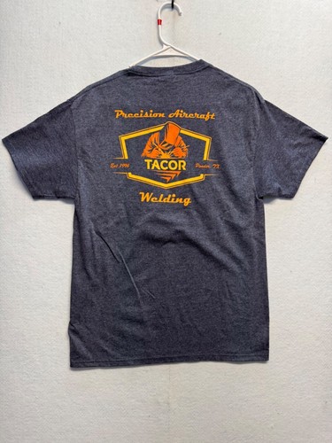 Jerzees Dry Power Tacor Logo Gray T-Shirt M 50/50 Cotton Polyester Blend - Picture 8 of 9