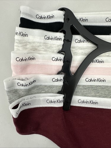 Damen Calvin Klein Tanga 5er Pack M Unifarben - Rot Grau Pink Grau & Schwarz - Bild 3 von 13