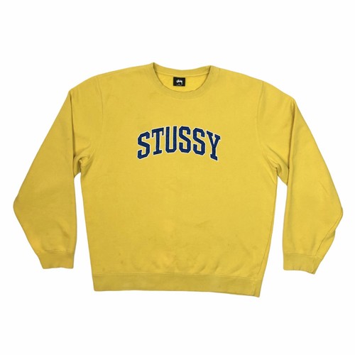 Stussy Spellout Crew Neck Jumper Yellow 