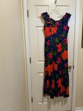 Waltah Clarke  s Vintage Hawaiian 60s Sleeveless Maxi Dress - US Size 9/10