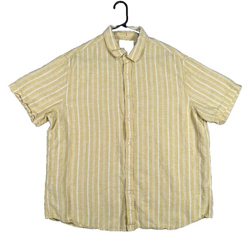 【BANANA REPUBLIC】Open-collar Linen Shirt Used Banana Republic short-sleeved open-collar linen shirt men's