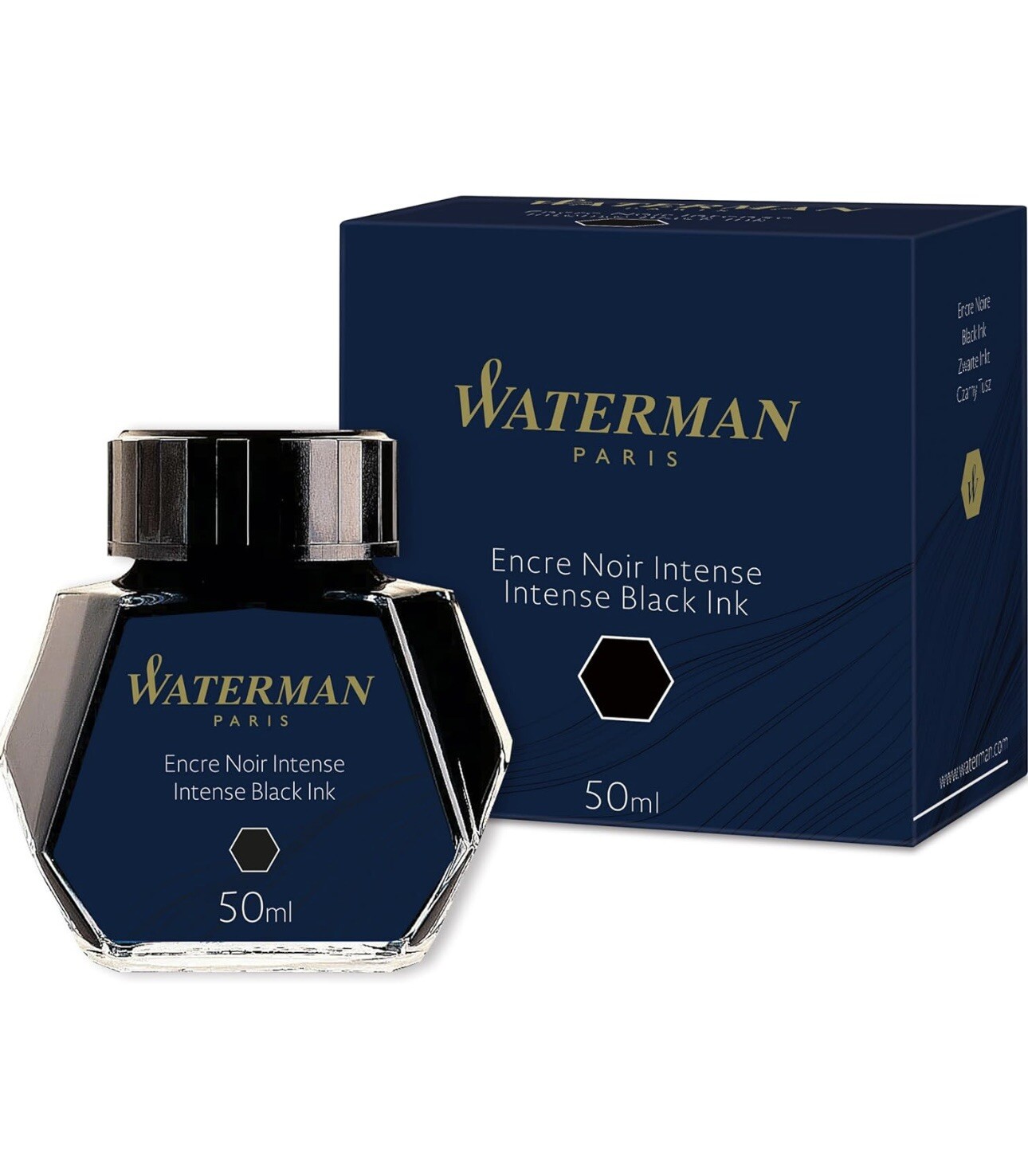 Waterman Fountain Pen Ink Intense Black 50ml Bottle
