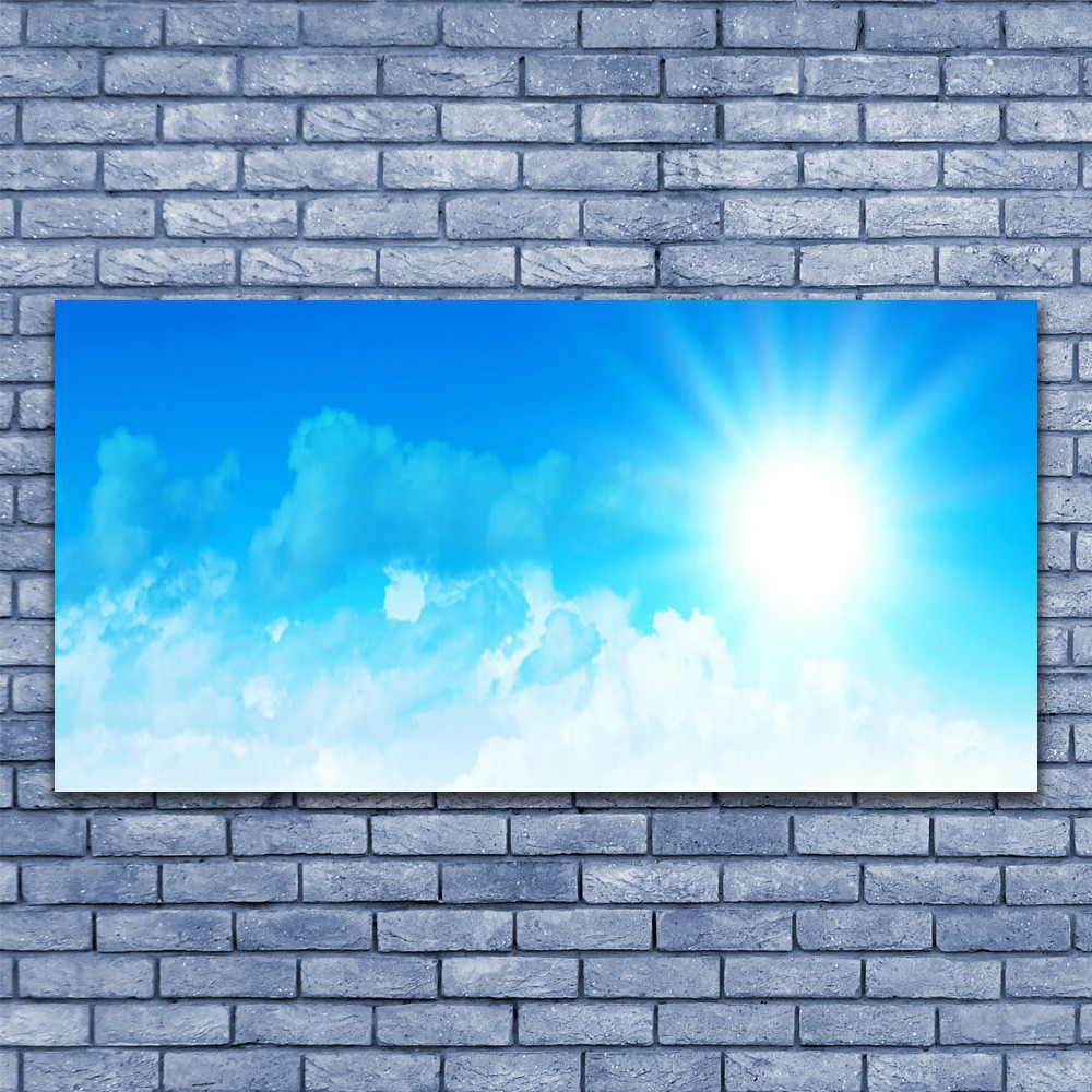 Tableau paysage ciel en plexiglas 140x70 pour salon lumineux