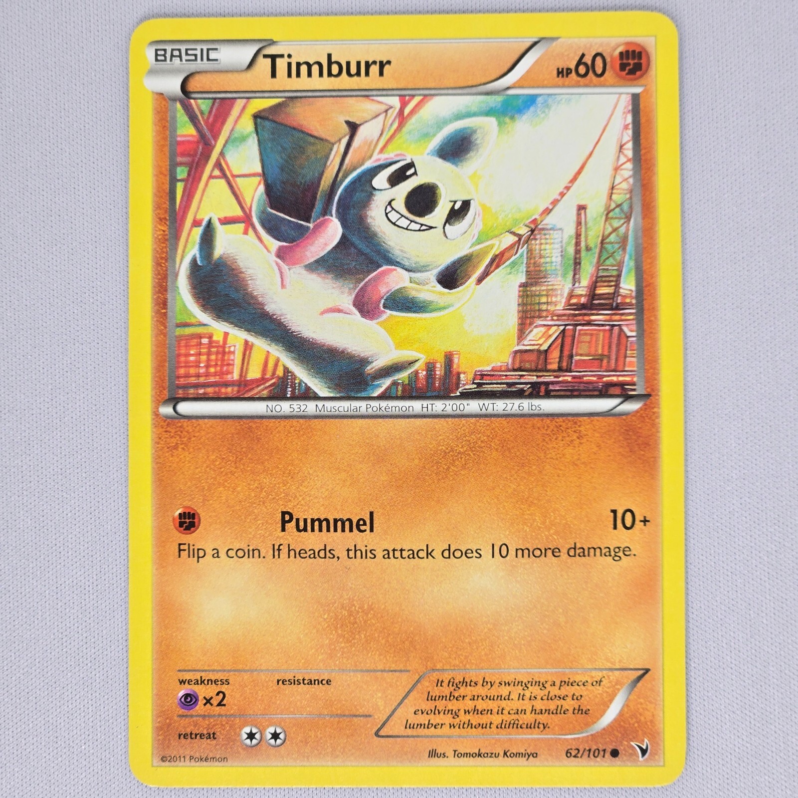 Timburr 62/101 Noble Victories Regular Common Pokemon Card TCG English LP