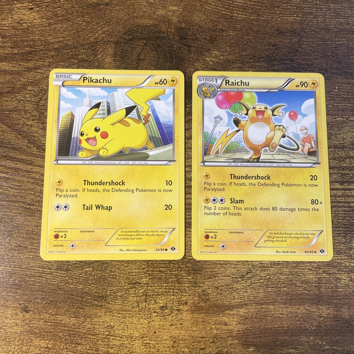 Pokemon TCG Raichu 40/99 Pikachu 39/99 Non Holo Next Destinies | eBay