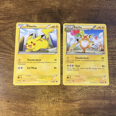 Pokemon TCG Raichu 40/99 Pikachu 39/99 Non Holo Next Destinies | eBay