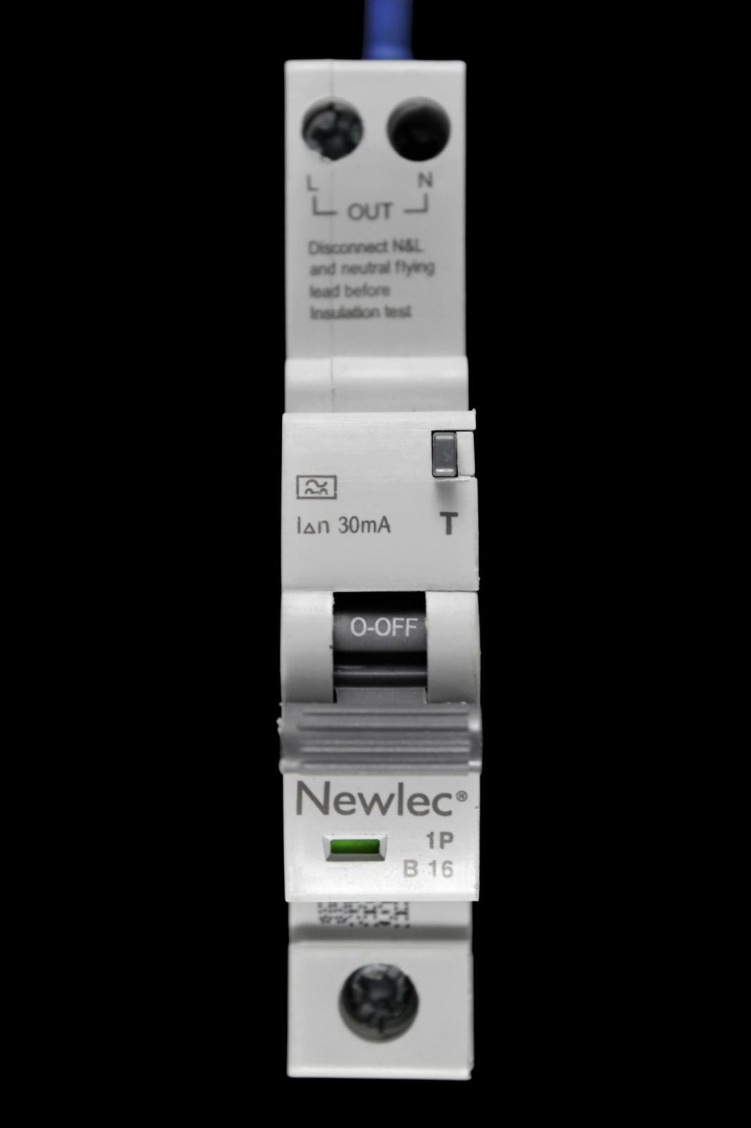 NEWLEC 16 AMP TYPE B 6kA 30mA RCBO NLRCBC1630B COMPACT