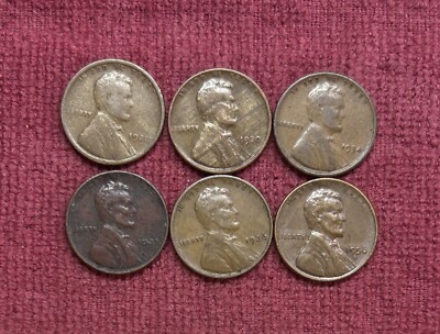 Lincoln Pennies 1920-P, 30-P, 34-P, 35-P, 36-P, 56-D (Lot #LP-352a) | eBay