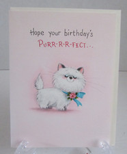 VINTAGE 60's Ambassador Cards Purfect Cat Kitten Birthday Card - NEW 