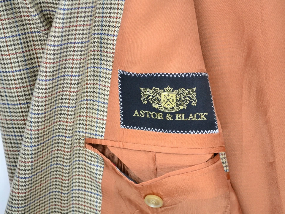 Abrigo deportivo Astor & Black hecho a medida para takeo Spikes bronceado pata de gallo talla 44L  Foto 4 de 4