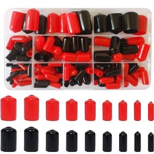 160 Pcs 3-16mm Rubber End Caps (9 Size) Round Flexible 17.2 x 10.2 cm, Black