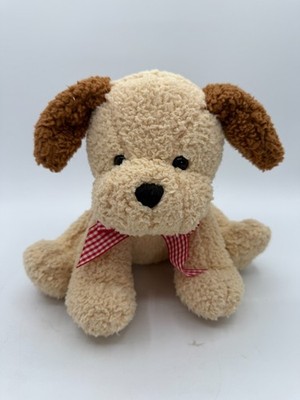 Princess Soft Toys Meadow Medley Golden Brown Dog Plush Puppy Red Bow NO SOUND