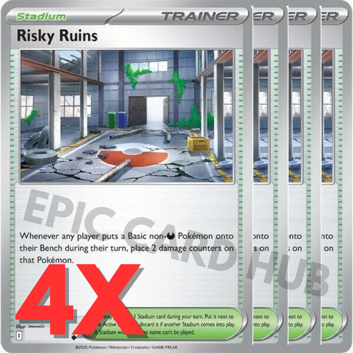 4x Risky Ruins x4 - ME01 - Uncommon - Pokemon TCG Playset