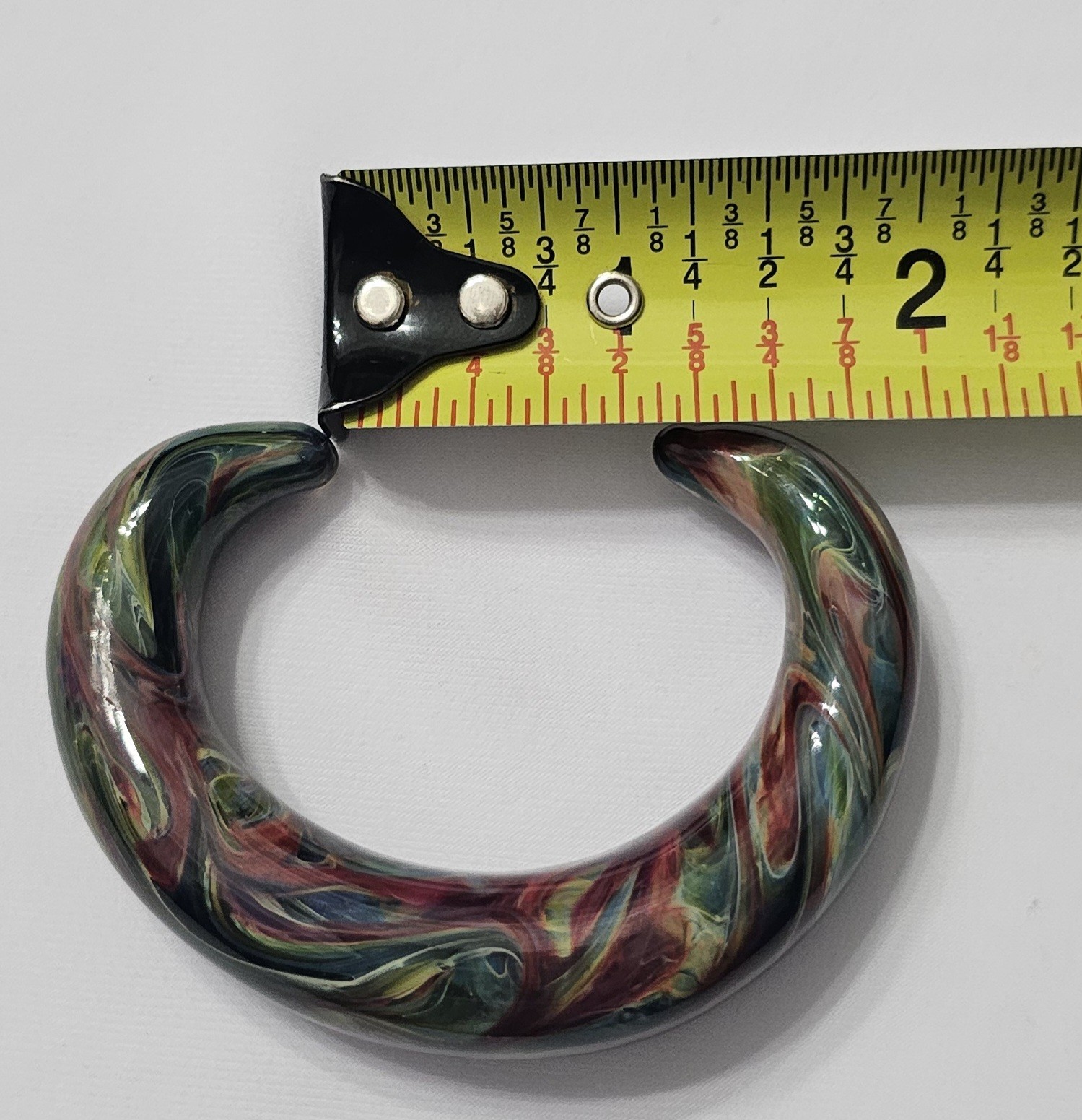 Multi Colored Blown Glass Cuff Small Bracelet.  F - image 13