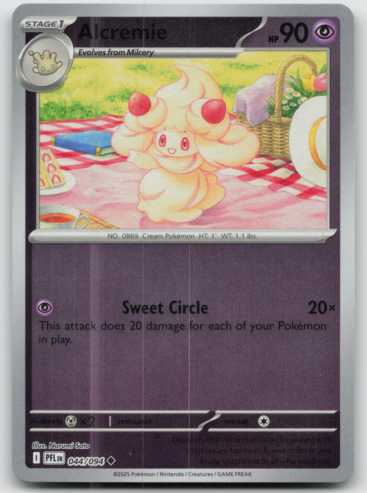Alcremie Uncommon Reverse Holo ME02: Phantasmal Flames 044/094 NM