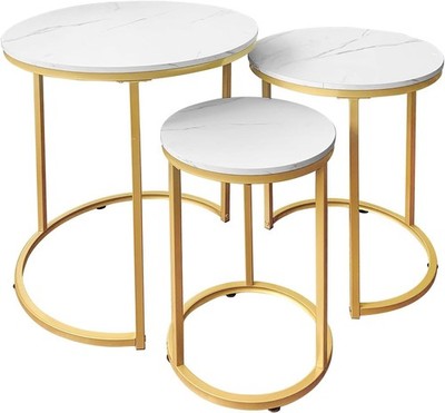 Nesting Tables Coffee Table Set of 3 Round Side Table Small Accent Table