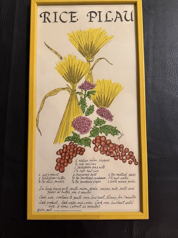 Rice Pilau Recipe produced by Soovia Janis Inc Hand Painted Recipe By Pati 