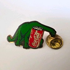 Vintage Coca-Cola Dinosaurier Emaille-Pin  Pin 90er Jahre Vintage Rar