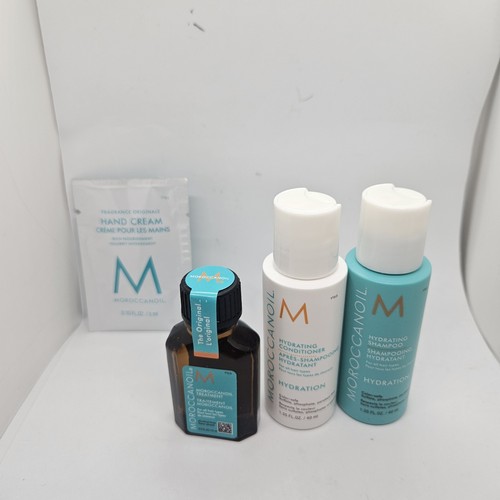 Juego de 4 piezas Moroccanoil Hair nuevo en caja - champú/acondicionador/aceite capilar/crema de manos - Imagen 9 de 11