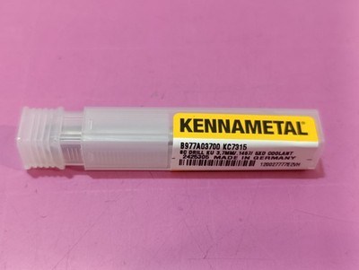 Kennametal VHM Bohrer B977A03700 KC7315 3,7mm 5xD Innenkühlung Solid Carbide Neu