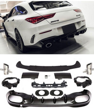? HECKDIFFUSOR + AUSPUFFBLENDEN CHROM F&Uuml;R MERCEDES CLA W118 C118 35 AMG OPTIK
