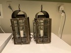 Pair of Irvin Tinware Toll House Wall Lantern in Weathered Brass - 2-Light — photo 4