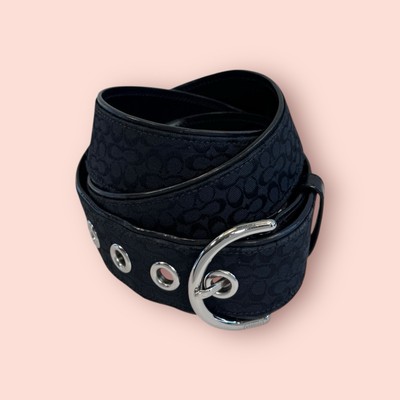 COACH Vintage Y2K Soho Black Jacquard Logo Luxury Designer Belt