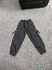 Ladies Size XS Black Cargo Trousers From Primark