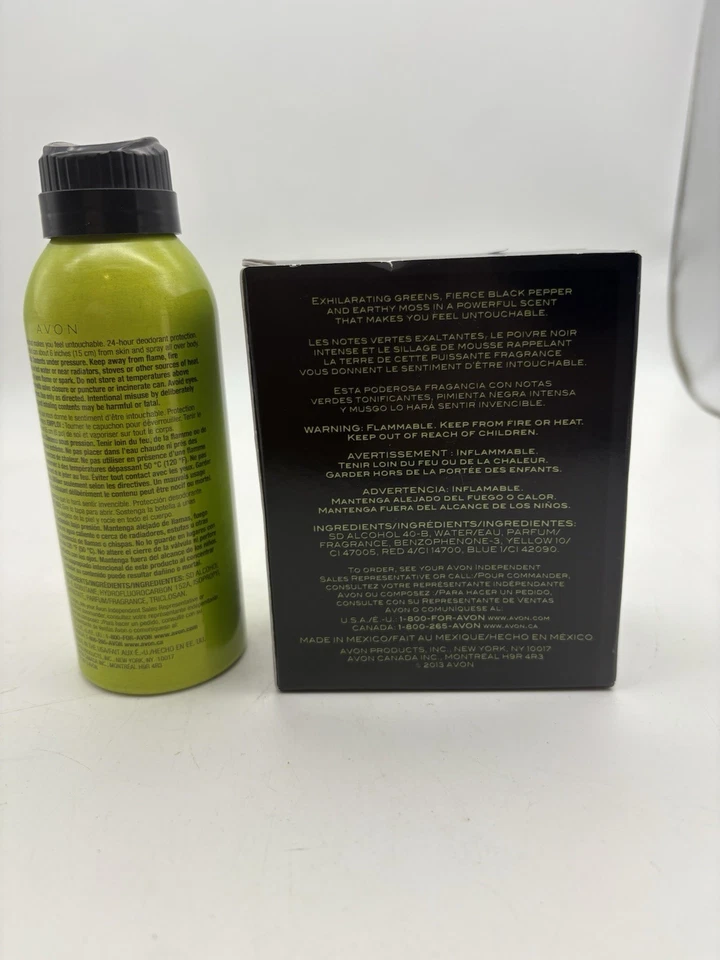 Avon Intocable 2.5 Fl Oz y Desodorante Corporal Spray 4 OZ Nuevo Foto 2 de 2