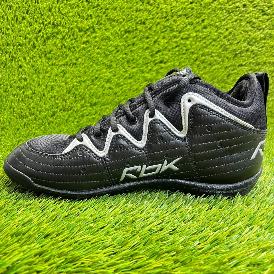 Reebok Equipment NFL Mens Size 7.5 Black Silver Running Outdoor Football Cleats - Image 2 of 4