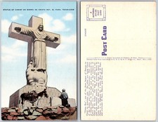 El Paso Texas Christ Statue Sierra De Cristo Rey Postcard